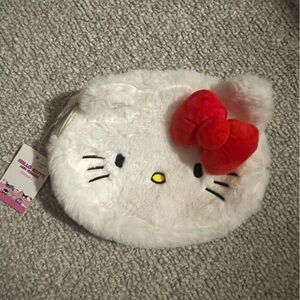 Hello Kitty White Plush Pouch with Red Bow